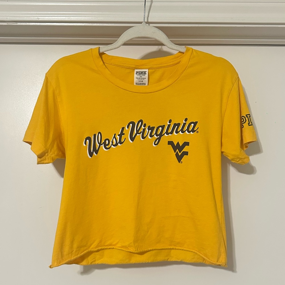 PINK Victoria's Secret WVU West Virginia Mountaineers College Tee